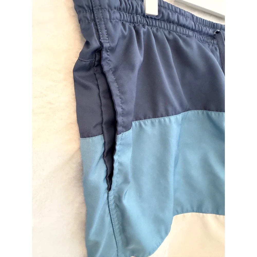 Nike Mens L Swim Trunks Colorblock Blue White Mesh Lined Board Shorts 5